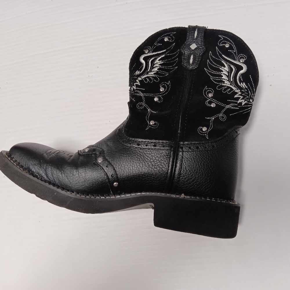 JUSTIN GYPSY Mandra black leather women's boots, 8B - Picture 3 of 16